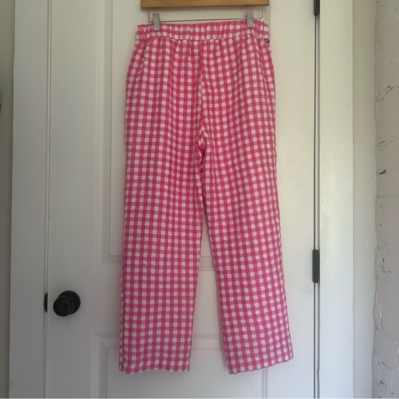 Vici Dee Elly pink textured gingham pants- elastic waist - Picture 8 of 8